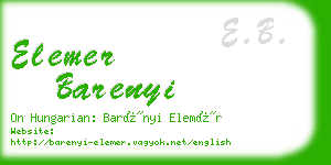 elemer barenyi business card